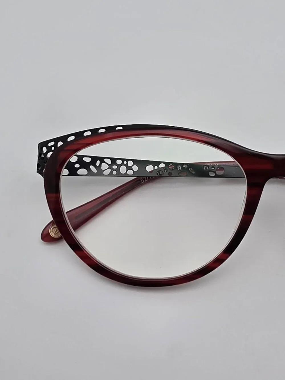 Valerie Spencer 9331 Burgundy Black Cat Eye Eyeglasses Frame w/ Case 52-16-140